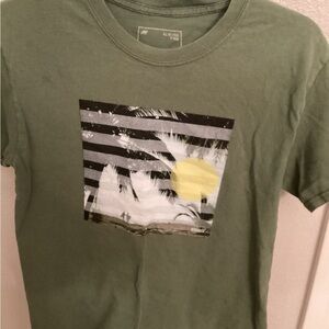 Ezekiel Green Short Sleeve Tee with Tropical Graphic